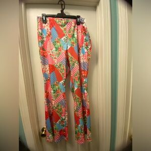 Floral Boho Patchwork Flare Bell bottom Pants